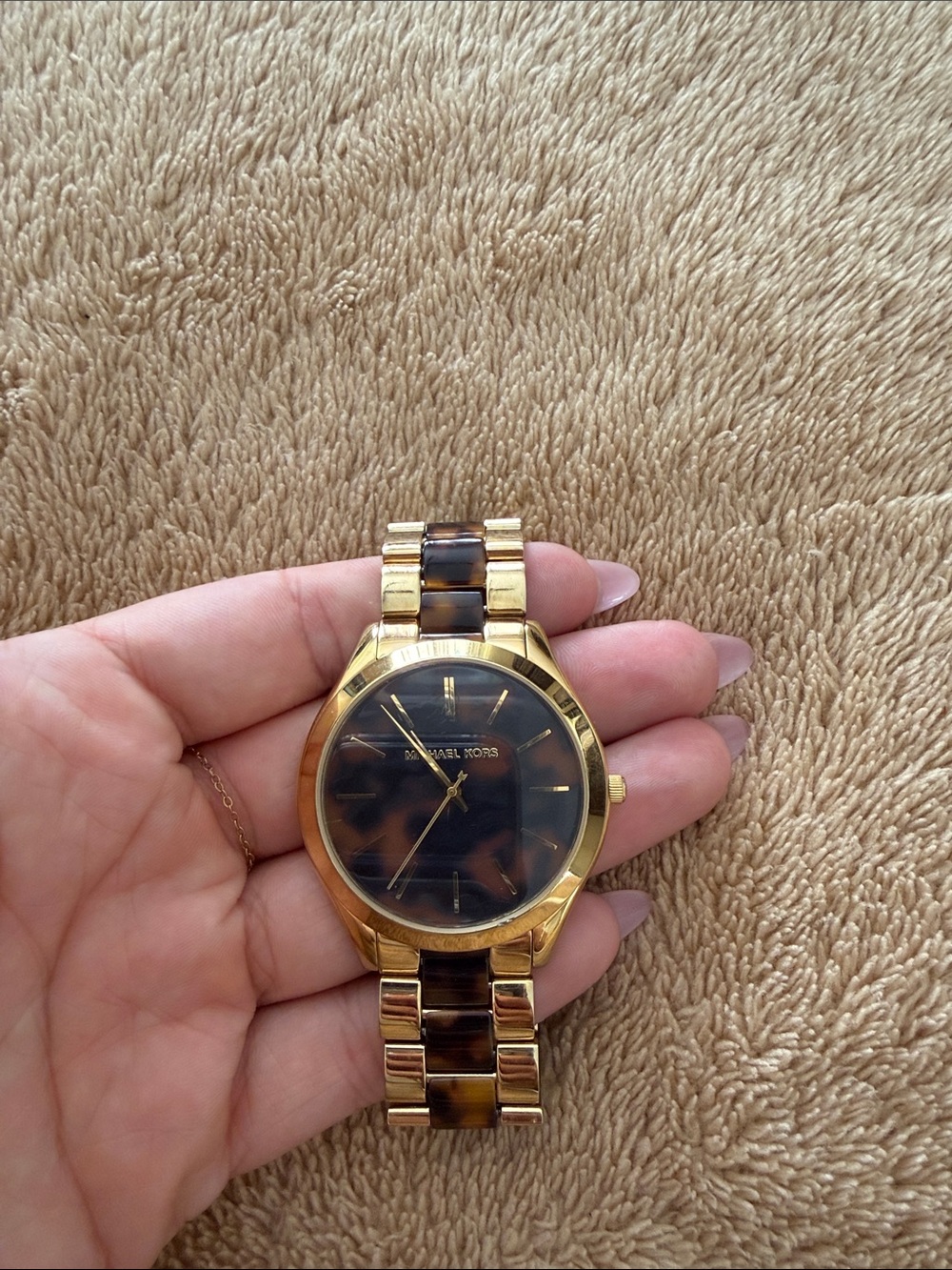 Michael Kors Gold Watch with Tortoiseshell Links